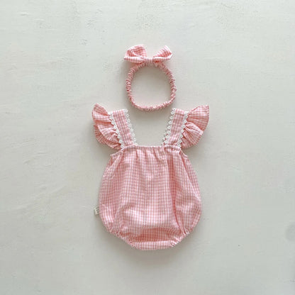 Ju Ju Jam baby girl romper with bright bloom design and soft headband – Bloom Bright set
