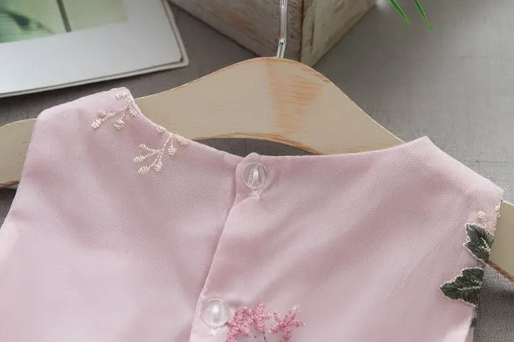 Baby girls' Blooming Embroidered Frill Dress - Delicate embroidery and frill details create a stunning look for formal events, available at Ju Ju Jam.