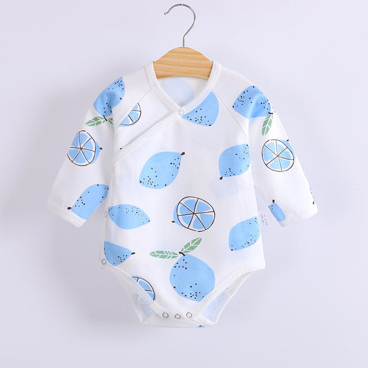 Baby boy and girl in a Blue Lemon romper from Ju Ju Jam.