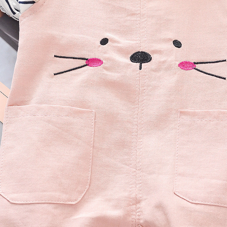 Ju Ju Jam Kids Jumpsuit: Blue Pink Meow Style for Playful Days