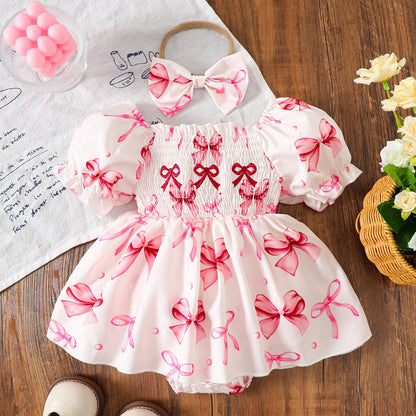 Baby in Bow Belle Romper Set by Ju Ju Jam – elegant baby girl outfit with bow accents

