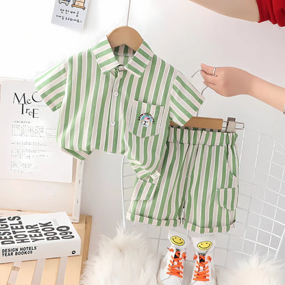 Boys vertical striped co-ord set by Ju Ju Jam – stylish matching outfit for toddlers

