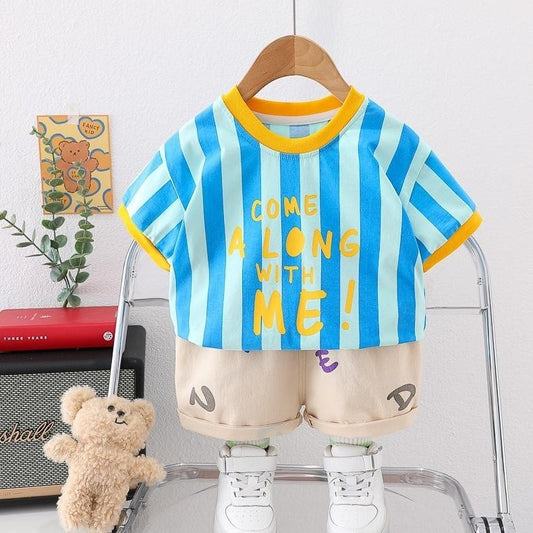 Bright Sky boys stylish set by Ju Ju Jam – trendy toddler outfit in sky blue tones


