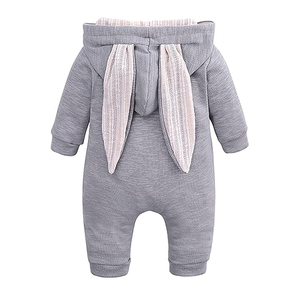 Ju Ju Jam baby jumpsuit with bunny ears – gender-neutral romper for playful and stylish looks.

