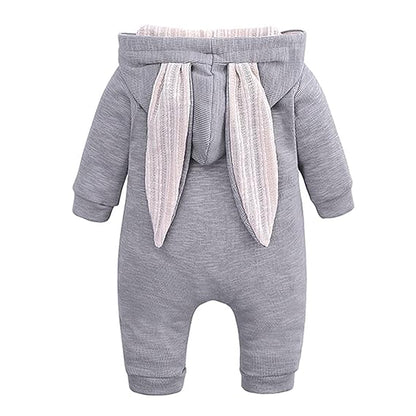 Ju Ju Jam baby jumpsuit with bunny ears – gender-neutral romper for playful and stylish looks.

