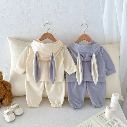 Bunny Hood boys and girls two-piece co-ord set by Ju Ju Jam – cozy outfit with bunny hood for toddlers.