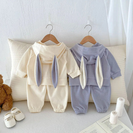 Bunny Hood boys and girls two-piece co-ord set by Ju Ju Jam – cozy outfit with bunny hood for toddlers.