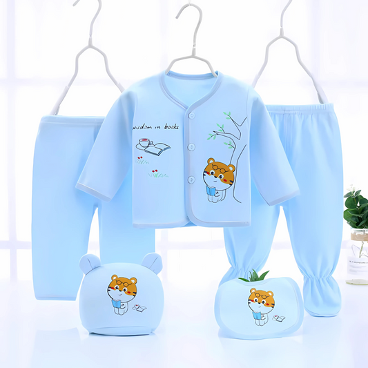 Soft Beginnings Baby Boys Girls Clothing Set (5 Pieces)