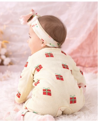 Little Present Baby Girls Romper with Headband