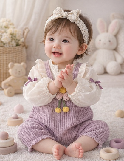 Sweet Bloom 3D Flower Baby Girls Glowy Romper