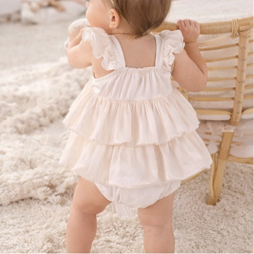 Dia Elegant Bow Baby Girls Romper Dress