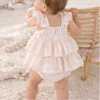 Dia Elegant Bow Baby Girls Romper Dress