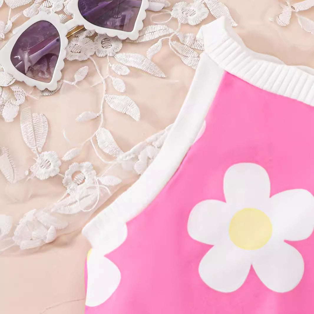 Stylish and soft floral baby girl set in pink – Ju Ju Jam Chloe collection

