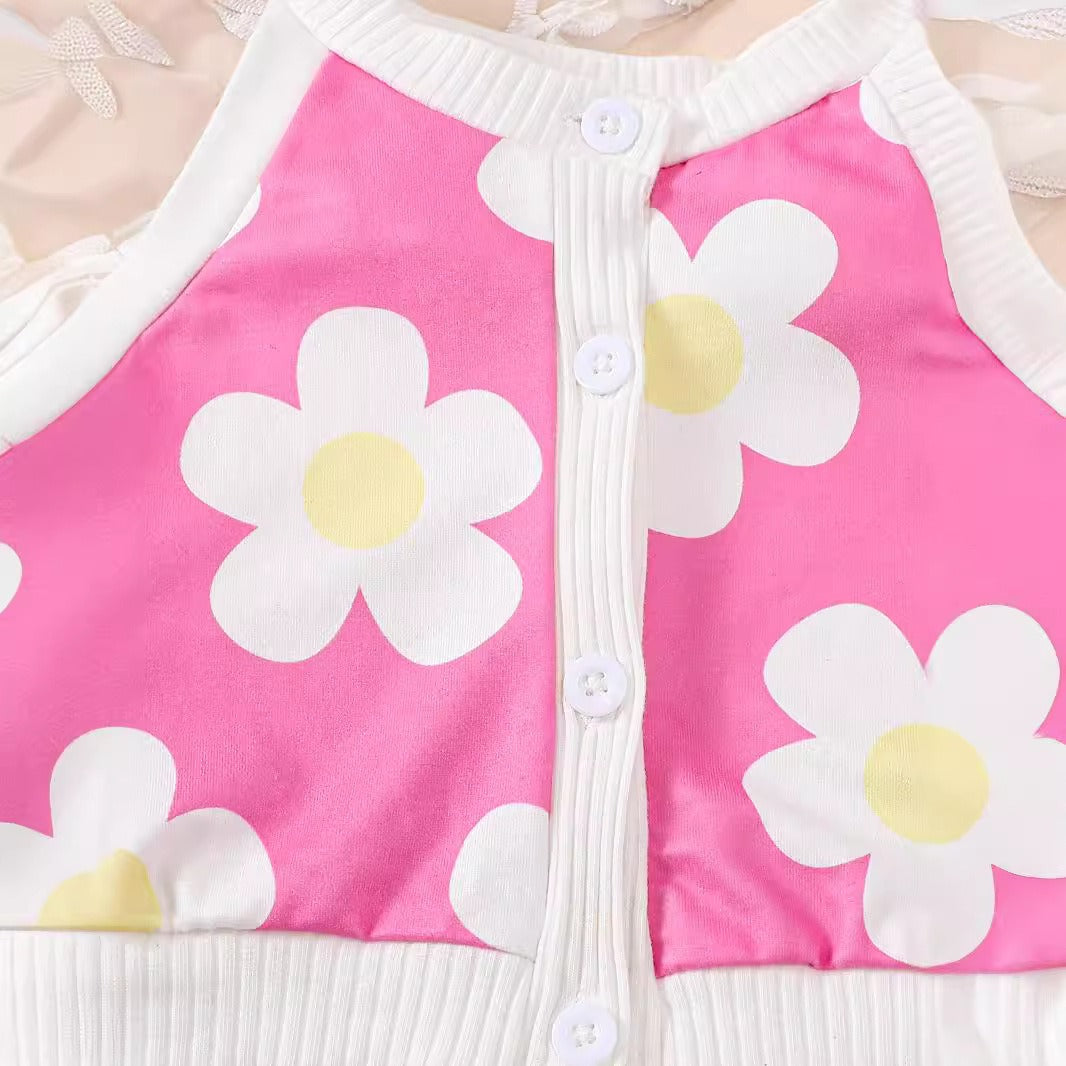 Stylish and soft floral baby girl set in pink – Ju Ju Jam Chloe collection

