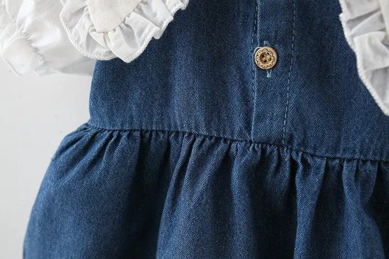 Classic sleeveless denim dress for baby girls – Ju Ju Jam kidswear

