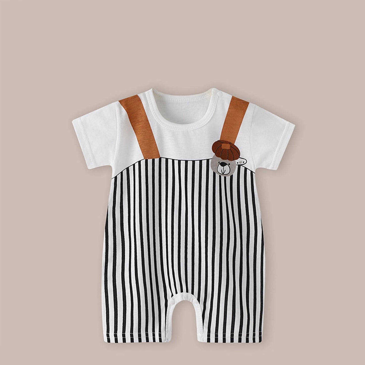 Baby wearing Classic Stripes Romper by Ju Ju Jam

