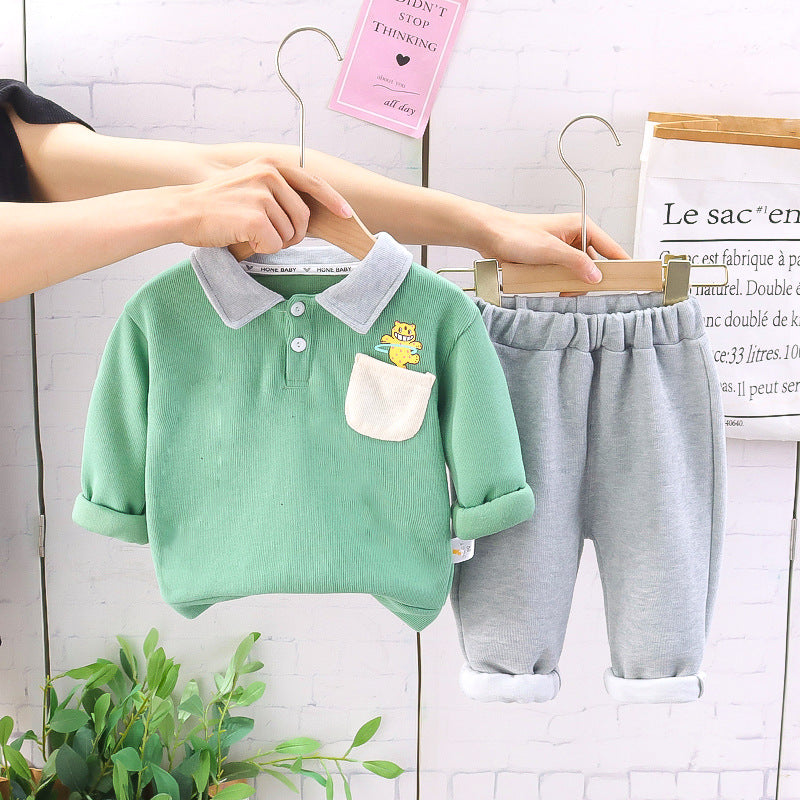 Classy Collared T-shirt and Pant Boys Set by Ju Ju Jam