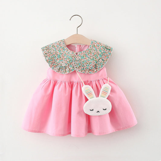 Collared Girls Dress with Bunny Sling by Ju Ju Jam