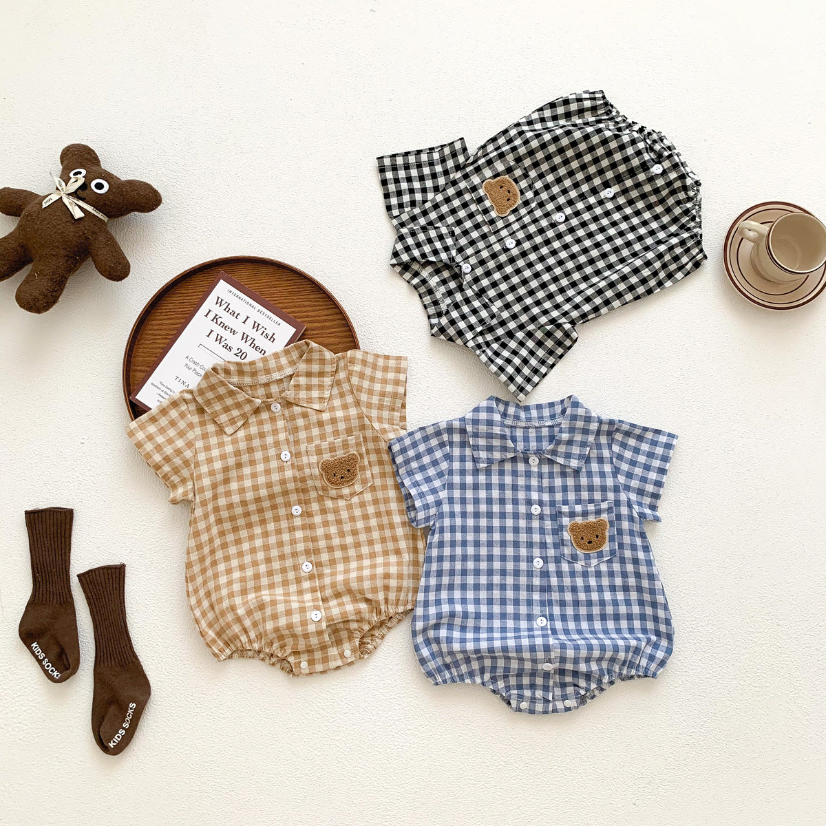 Cute and Vibrant Checkered Romper for Infants