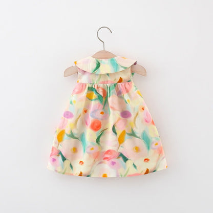 Bright and cheerful floral girls dress with sling bag – Ju Ju Jam outfit


