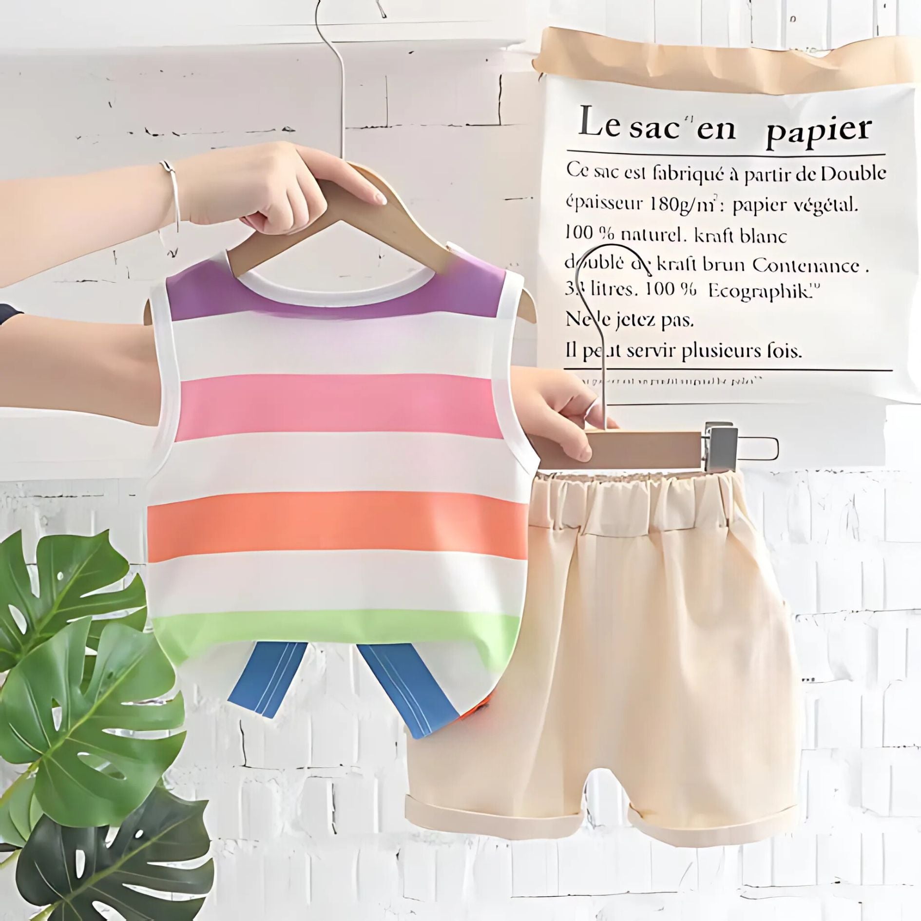 Ju Ju Jam vibrant multicolor striped boys outfit for summer

