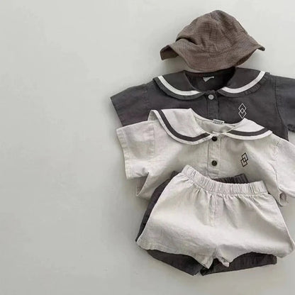 Comfy cotton co-ord set for baby boys and girls – two-piece loungewear by Ju Ju Jam.

