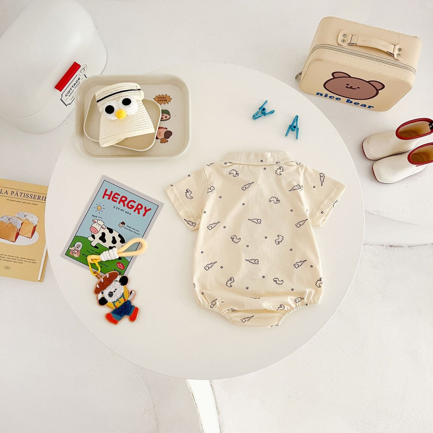 Ju Ju Jam romper shirt for boys – fun dinosaur print and cozy fit for everyday wear.


