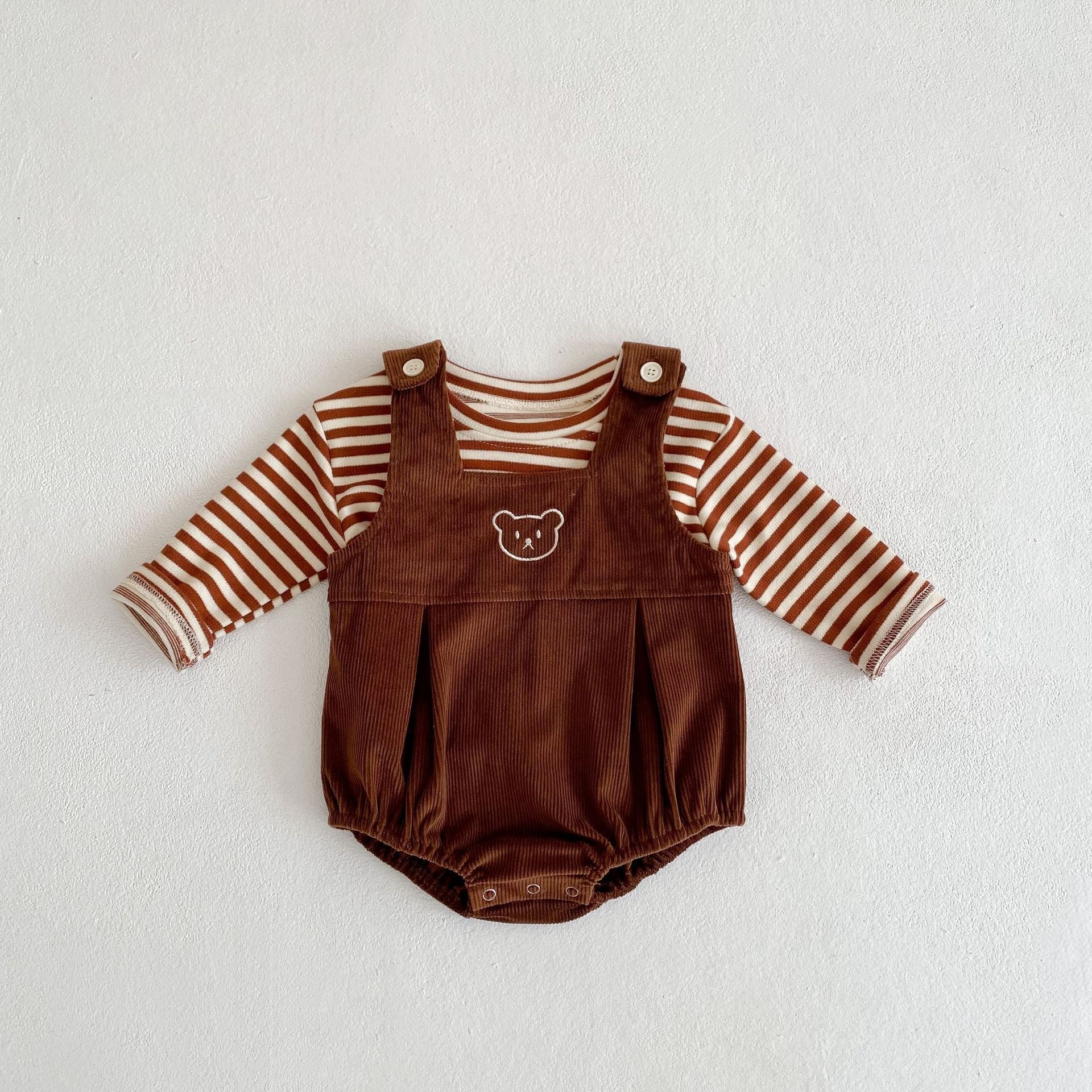 Ju Ju Jam Corduroy Romper Set for Kids - Unisex dungaree outfit perfect for everyday wear.