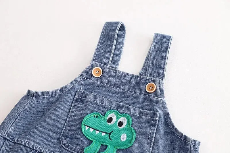 Warm and stylish denim jumpsuit with hoodie for babies by Ju Ju Jam