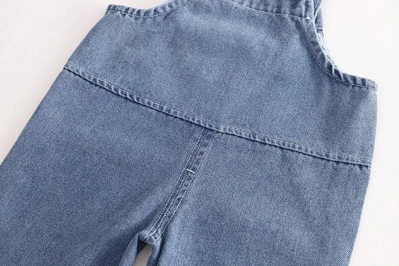 Baby denim jumpsuit with a cozy hoodie for boys and girls by Ju Ju Jam
