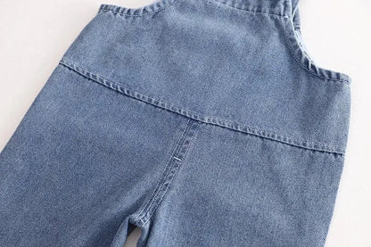 Baby denim jumpsuit with a cozy hoodie for boys and girls by Ju Ju Jam