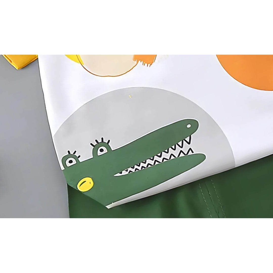 Ju Ju Jam boys casual t-shirt and shorts featuring cute crocodile print

