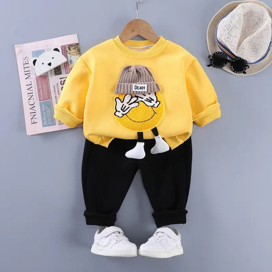 Cute 3D emoji boys sweatshirt and pants set – Ju Ju Jam kidswear

