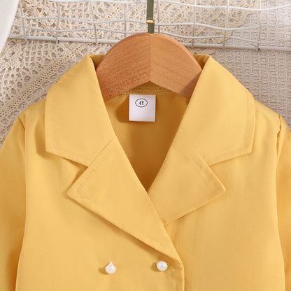 Stylish yellow two-piece dress for toddlers – Ju Ju Jam partywear

