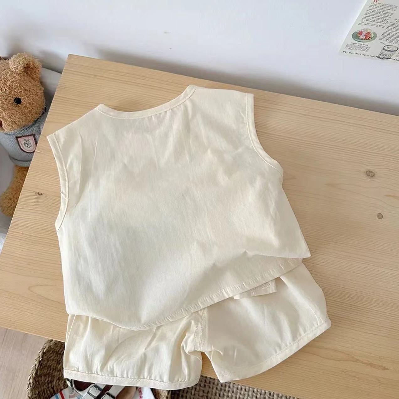  Summer-ready boys clothing set – Den sleeveless co-ord from Ju Ju Jam for baby boys.