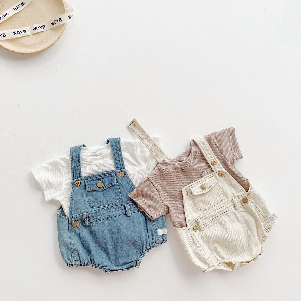 Soft denim romper for babies with cap – Ju Ju Jam outfit designed for both boys and girls.

