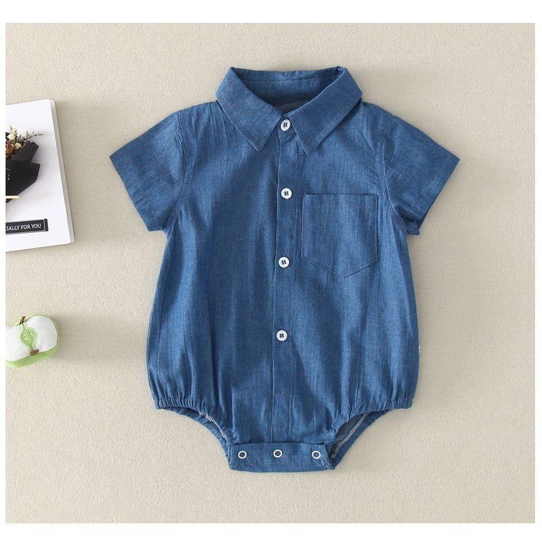 Ju Ju Jam baby romper – matching denim outfit for boys and girls

