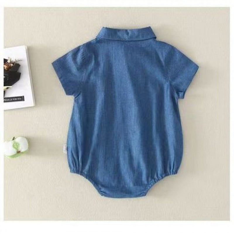 Cute denim romper for baby girl and boy – Ju Ju Jam clothing

