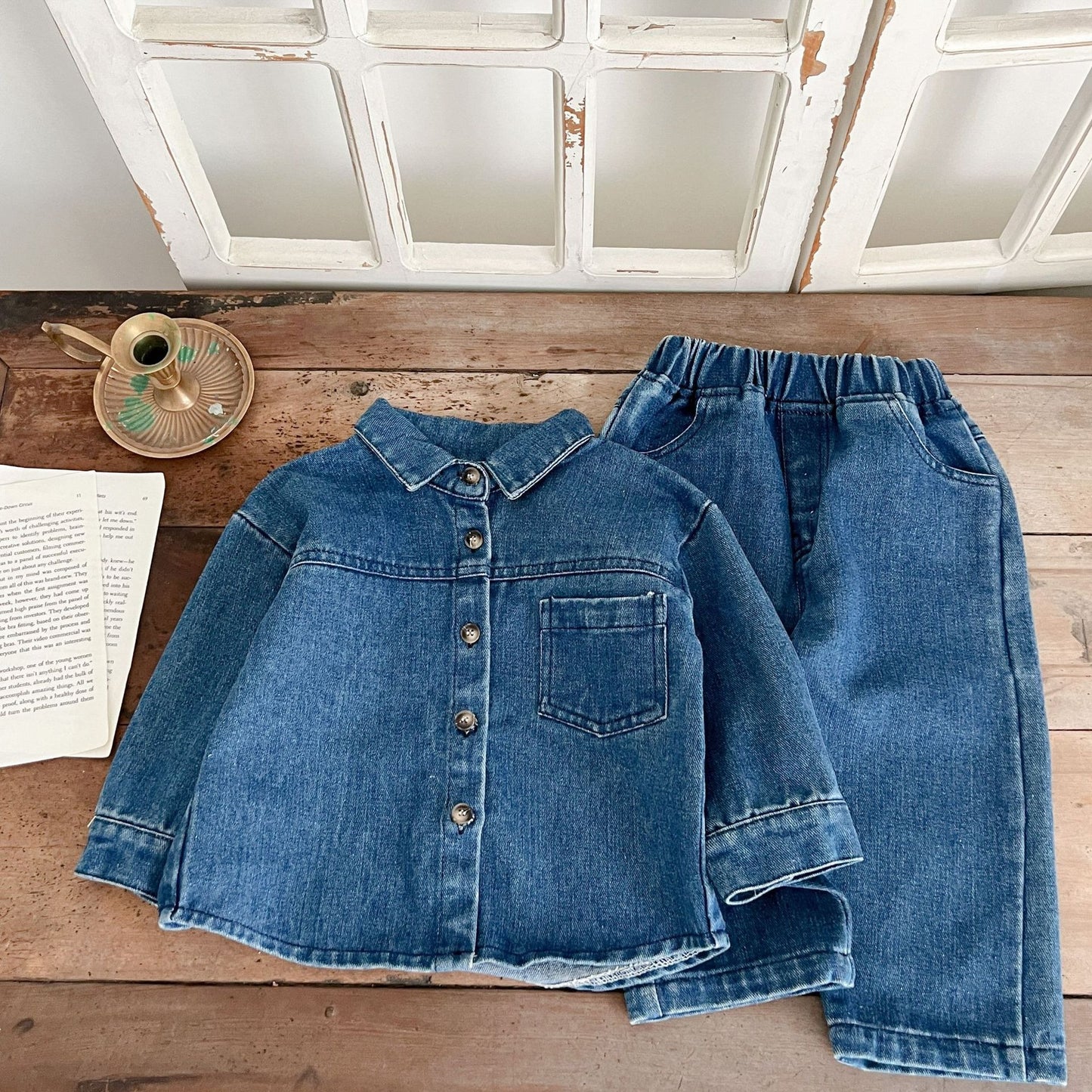 Adorable all-denim baby set – Ju Ju Jam outfit for stylish boys and girls.
