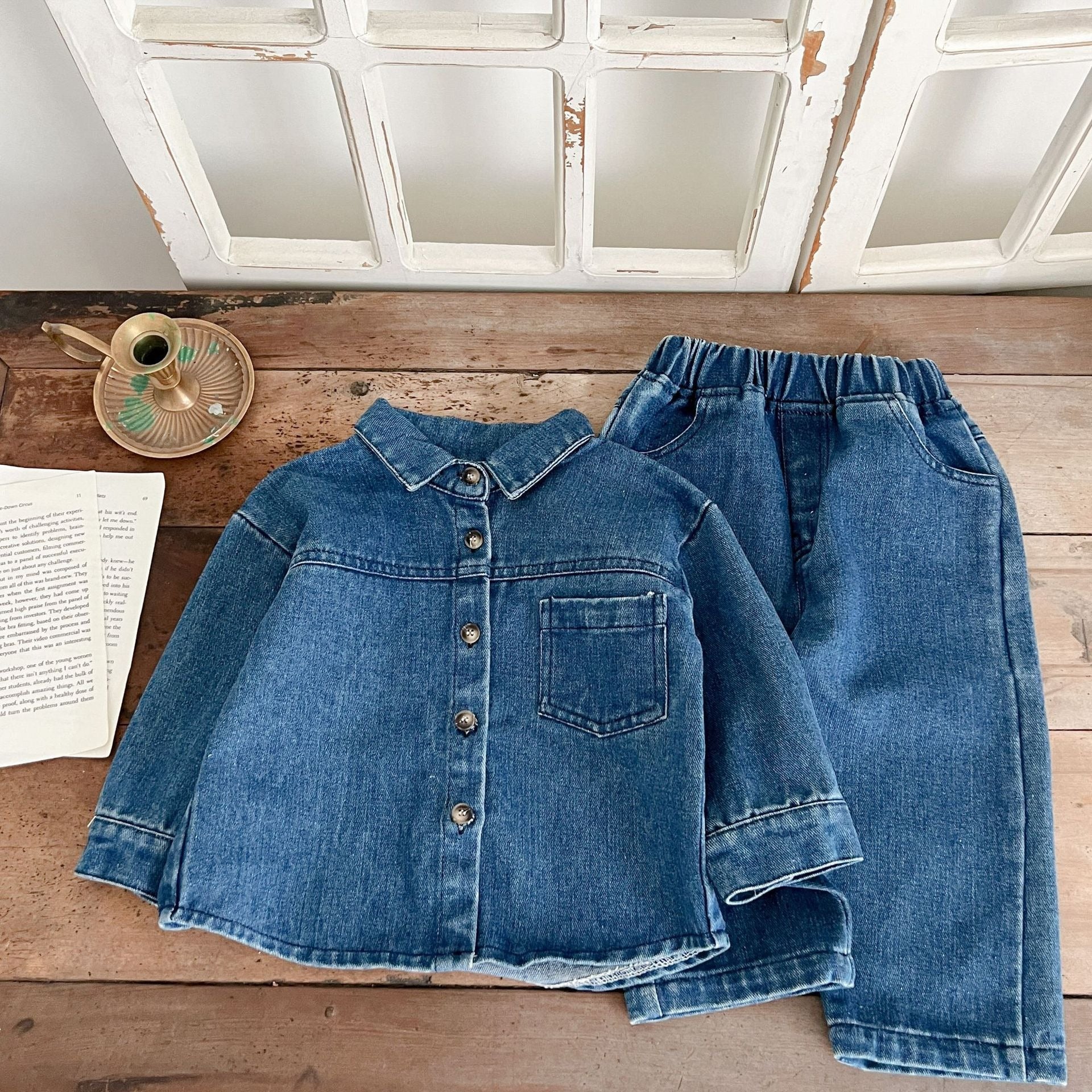 Adorable all-denim baby set – Ju Ju Jam outfit for stylish boys and girls.