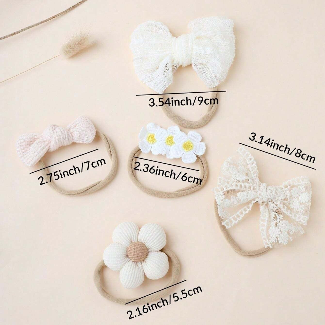 5-piece headband set for baby girls – Ju Ju Jam elegant and comfortable accessories for little girls.

