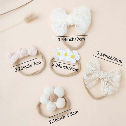 5-piece headband set for baby girls – Ju Ju Jam elegant and comfortable accessories for little girls.

