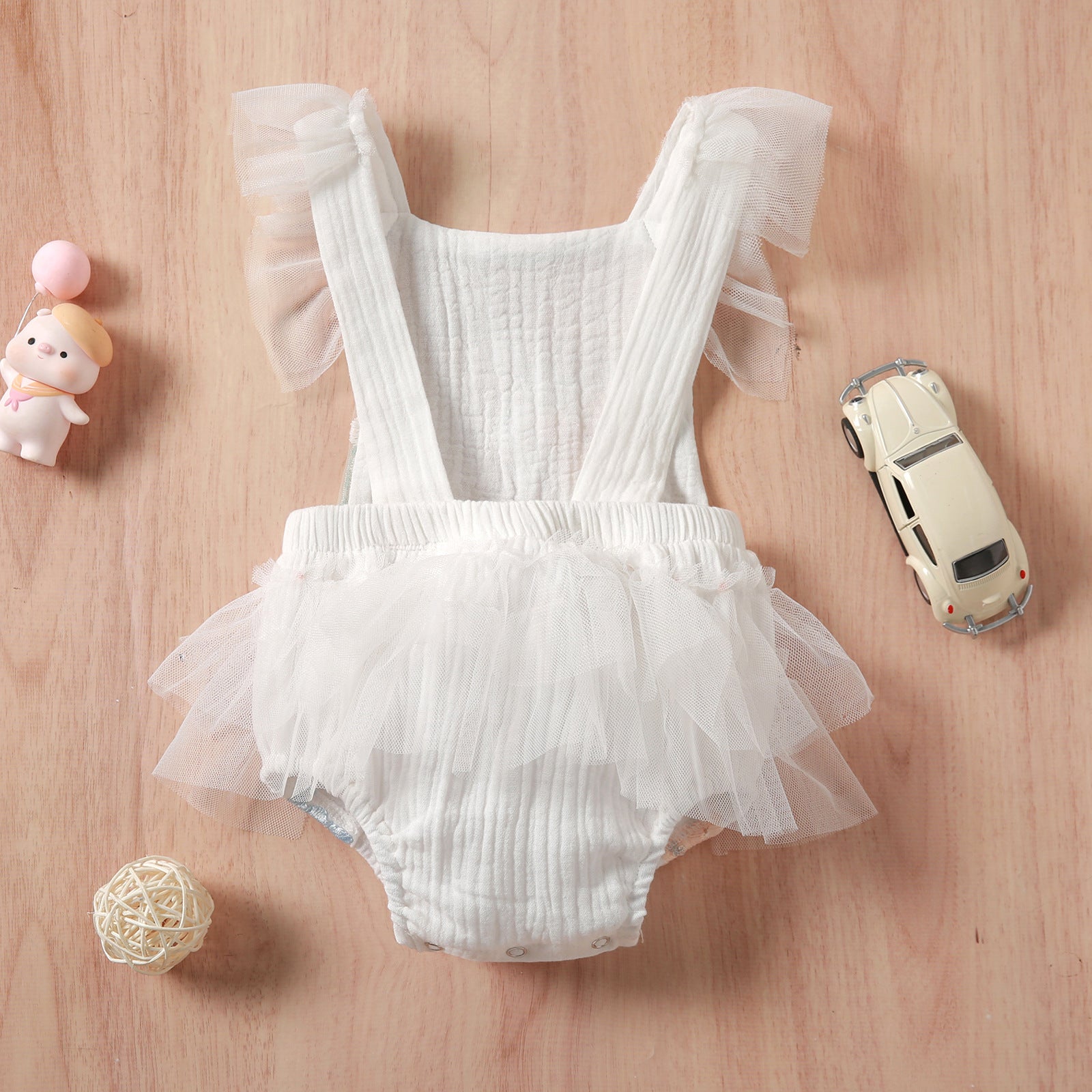 Girls Party Romper with Intricate Embroidery by Ju Ju Jam - Perfect for Special Occasions