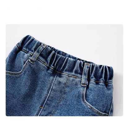 Ju Ju Jam kids denim featuring elegant embroidery on straight cut jeans for girls


