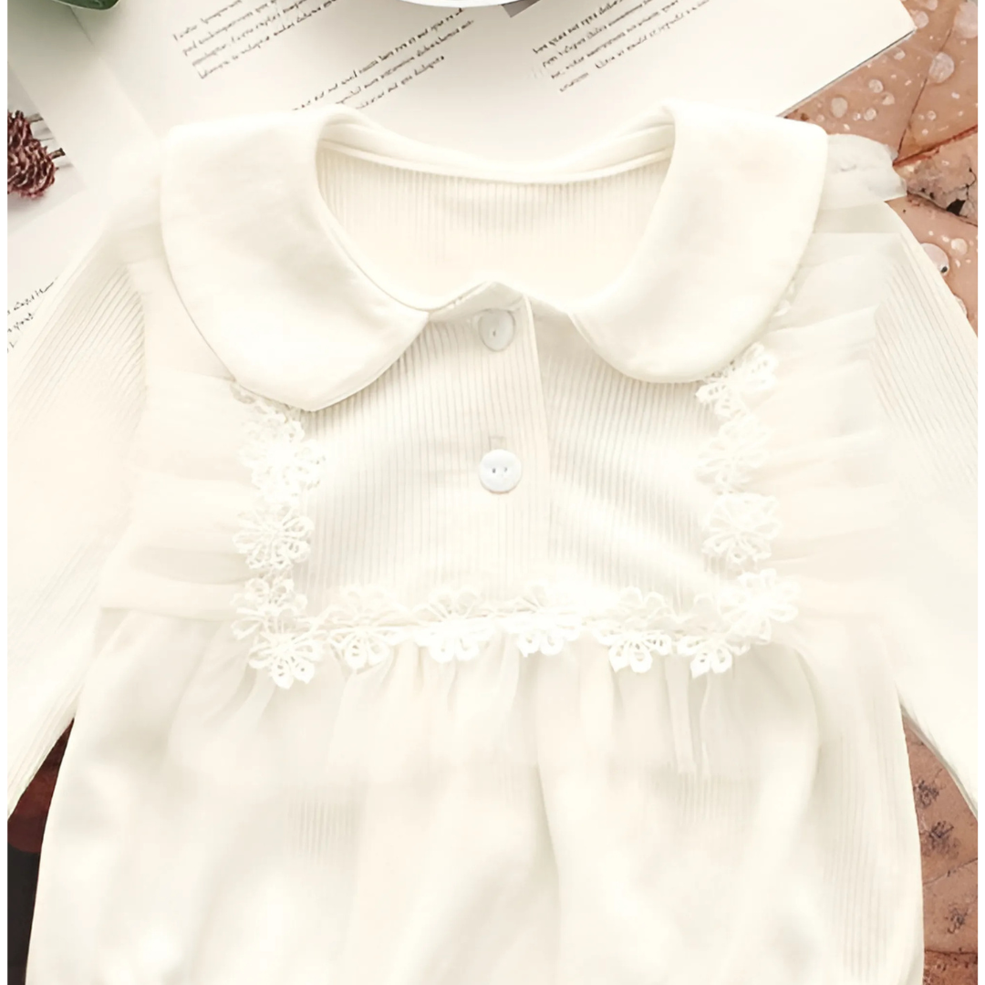 Ju Ju Jam Estella baby girl romper – frilly one-piece with coordinated bucket hat for sun protection and charm.

