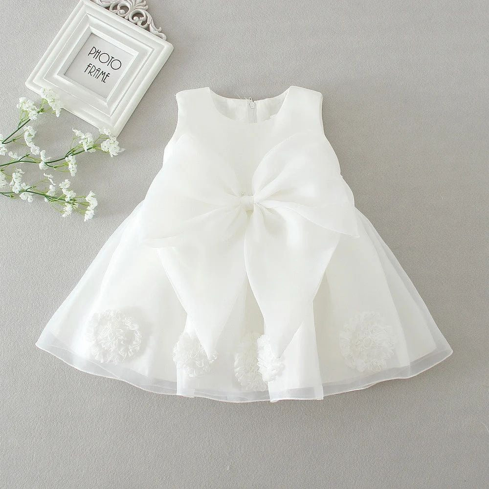 Ju Ju Jam formal baby dress with full skirt and bow detail

