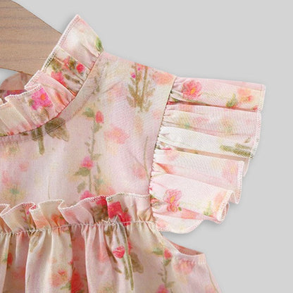 Ju Ju Jam girls outfit – floral print dress with coordinating sling bag

