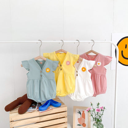 Cute floral baby romper for girls – Ju Ju Jam daily outfit

