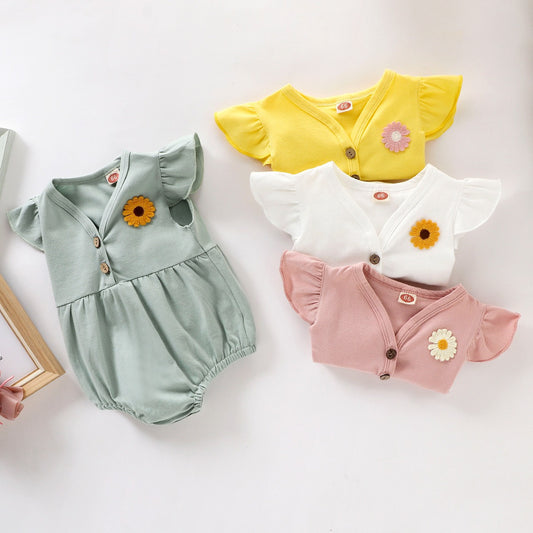 Floral everyday baby girl romper – Ju Ju Jam comfy wear

