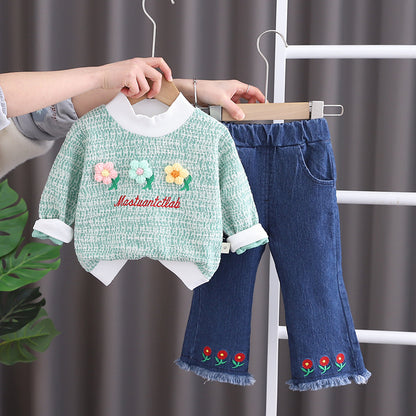 Flower Girls Top and Flare Jeans Set – Ju Ju Jam